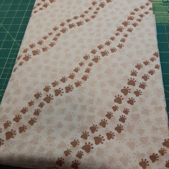 Brown paw print flannel fabric from JoAnn's - Picture 2 of 6
